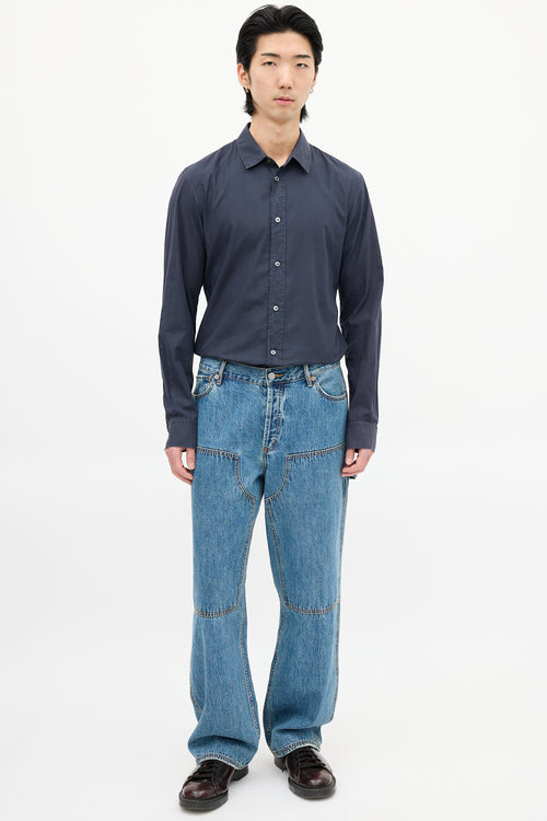 Maison Margiela Navy Button Up Shirt