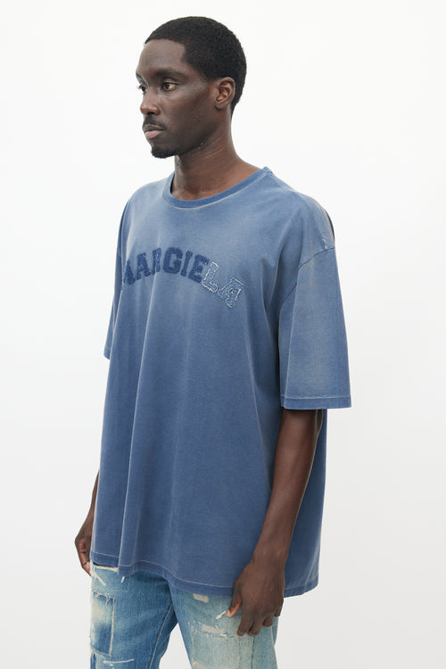 Maison Margiela Navy Distressed Logo T-Shirt