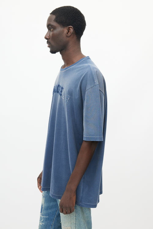 Maison Margiela Navy Distressed Logo T-Shirt