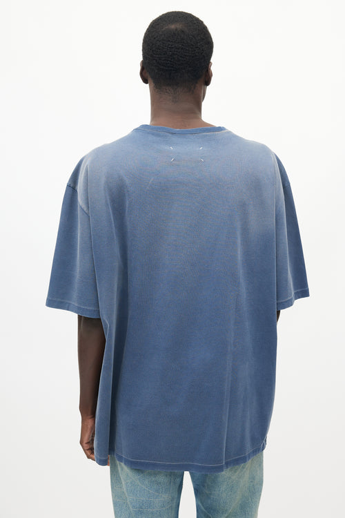 Maison Margiela Navy Distressed Logo T-Shirt