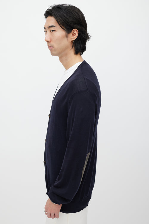 Maison Margiela Navy 
Grey Knit Cardigan