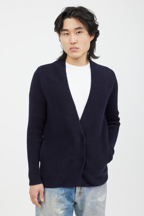 Maison Margiela Navy Knit Double Breasted Cardigan