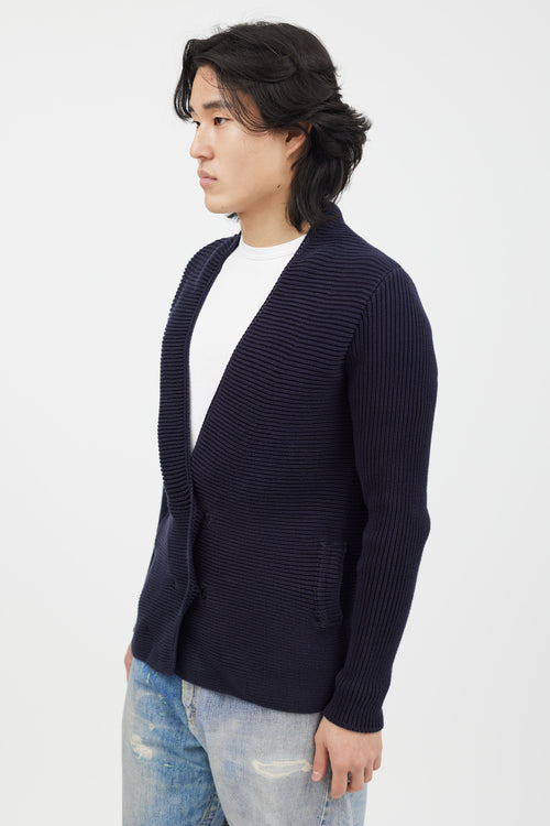 Maison Margiela Navy Knit Double Breasted Cardigan