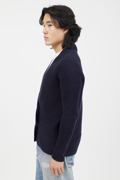 Maison Margiela Navy Knit Double Breasted Cardigan