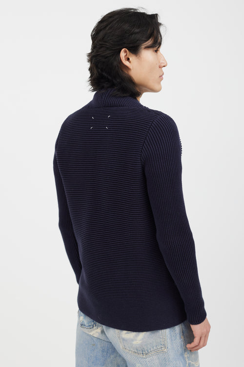 Maison Margiela Navy Knit Double Breasted Cardigan