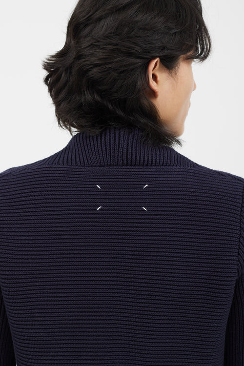 Maison Margiela Navy Knit Double Breasted Cardigan