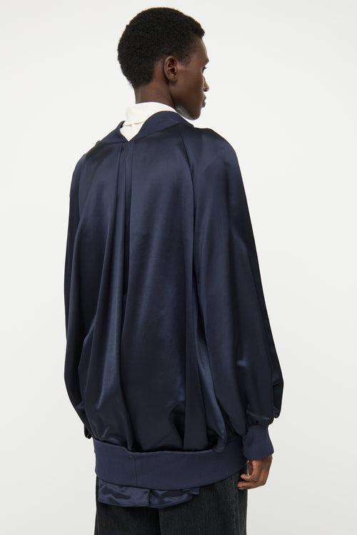 Maison Margiela Black Satin Detached Drape Jacket