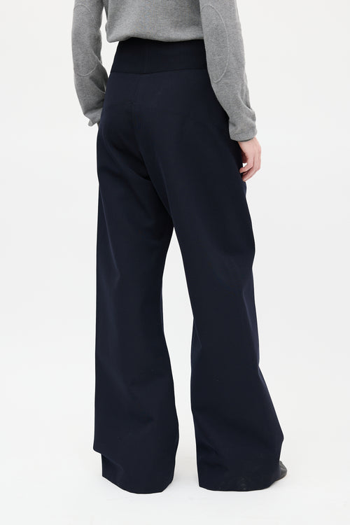 Maison Margiela Navy Twill Button Flap Trouser