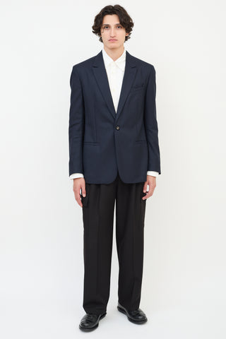 Maison Margiela Navy Wool Slip Welt Blazer