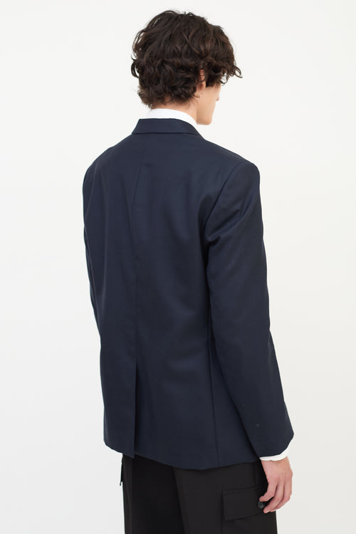 Maison Margiela Navy Wool Slip Welt Blazer