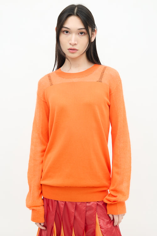 Maison Margiela Orange Cotton 
Mohair Panelled Sweater