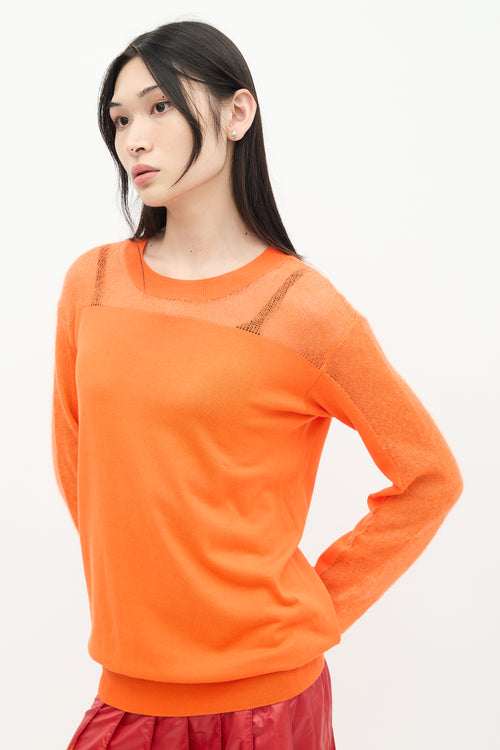 Maison Margiela Orange Cotton 
Mohair Panelled Sweater