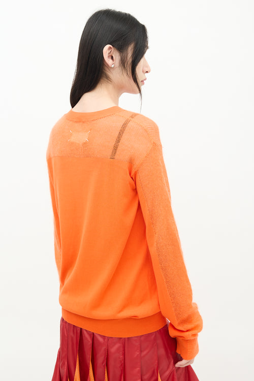 Maison Margiela Orange Cotton 
Mohair Panelled Sweater