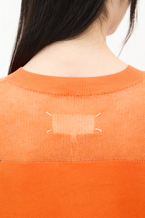 Maison Margiela Orange Cotton 
Mohair Panelled Sweater