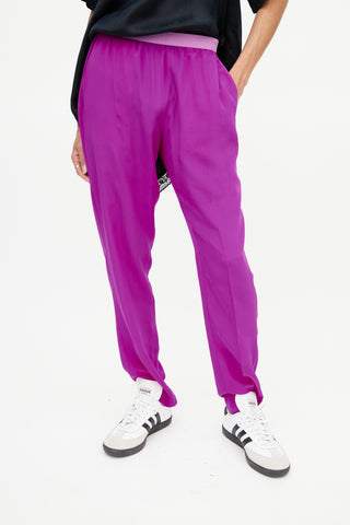 Maison Margiela Purple Slim Silk Trouser