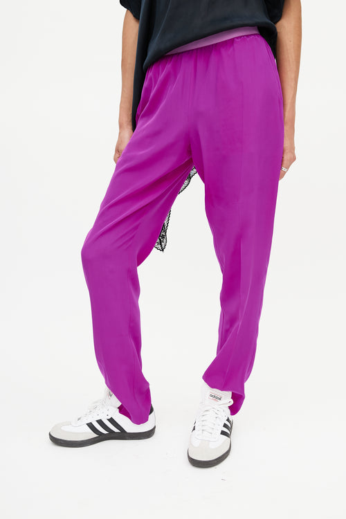 Maison Margiela Purple Slim Silk Trouser