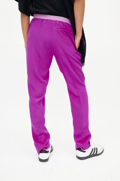 Maison Margiela Purple Slim Silk Trouser