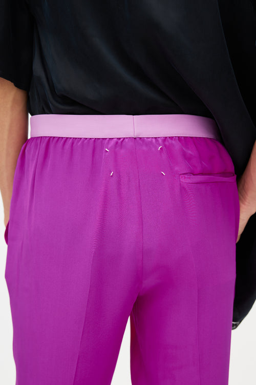 Maison Margiela Purple Slim Silk Trouser