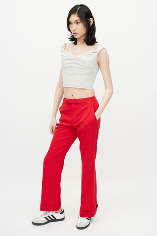 Maison Margiela Red Straight Leg Trouser