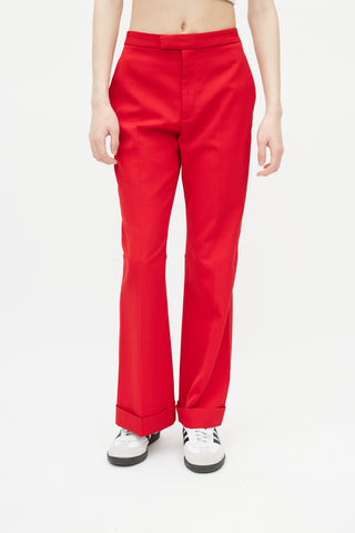 Maison Margiela Red Straight Leg Trouser