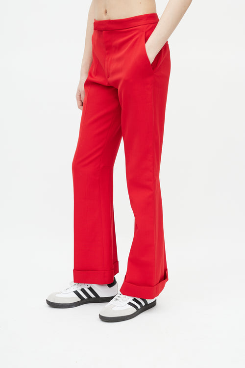 Maison Margiela Red Straight Leg Trouser