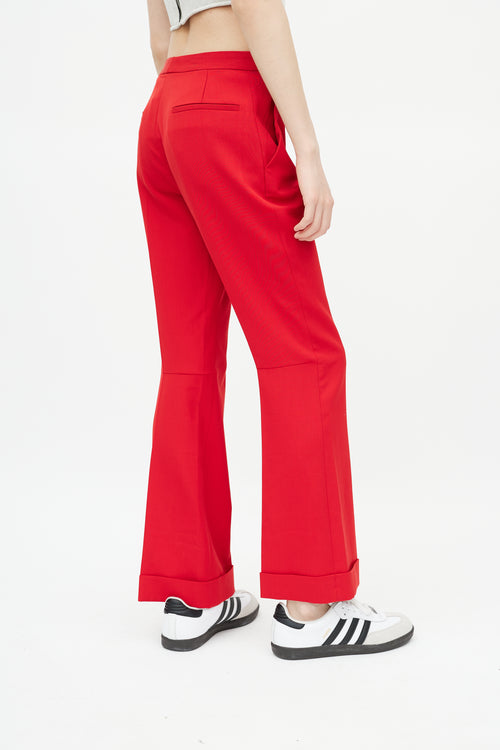 Maison Margiela Red Straight Leg Trouser