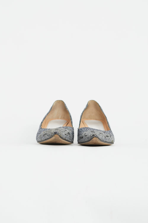 Maison Margiela Silver Glitter Pointed Toe Pump