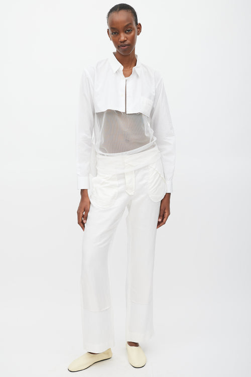 Maison Margiela Spring 2003 White Linen Inside Out Trouser