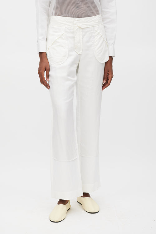 Maison Margiela Spring 2003 White Linen Inside Out Trouser