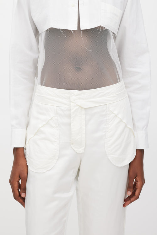 Maison Margiela Spring 2003 White Linen Inside Out Trouser