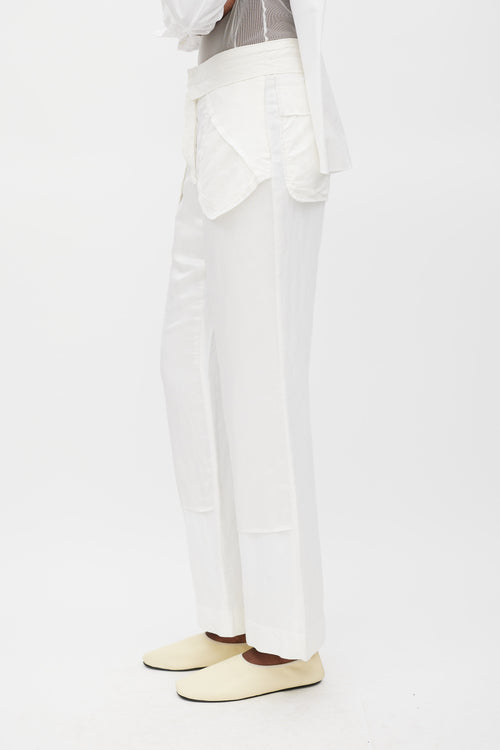 Maison Margiela Spring 2003 White Linen Inside Out Trouser