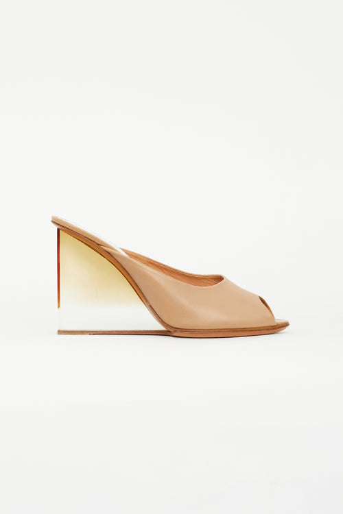 Maison Margiela Spring 2009 Beige Leather Wedge Mule