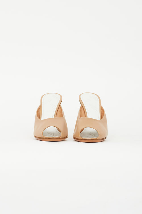 Maison Margiela Spring 2009 Beige Leather Wedge Mule