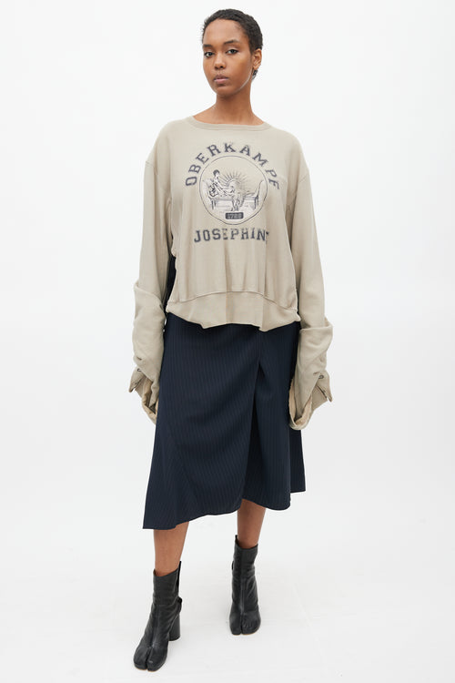 Maison Margiela Taupe Oberkampf Josephine Oversized Tie Sweater