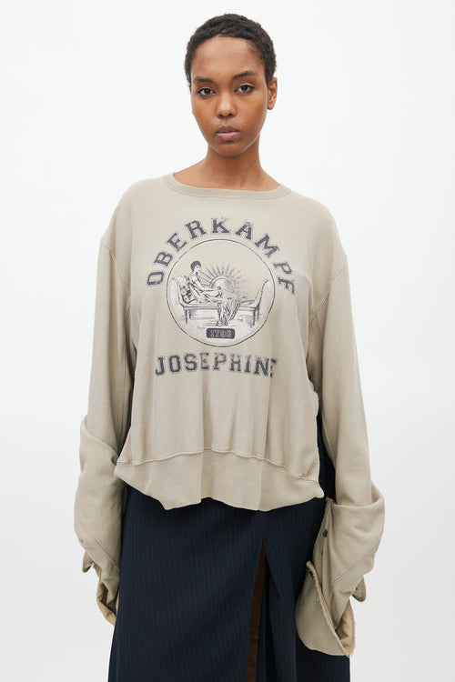 Maison Margiela Taupe Oberkampf Josephine Oversized Tie Sweater