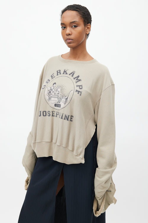 Maison Margiela Taupe Oberkampf Josephine Oversized Tie Sweater