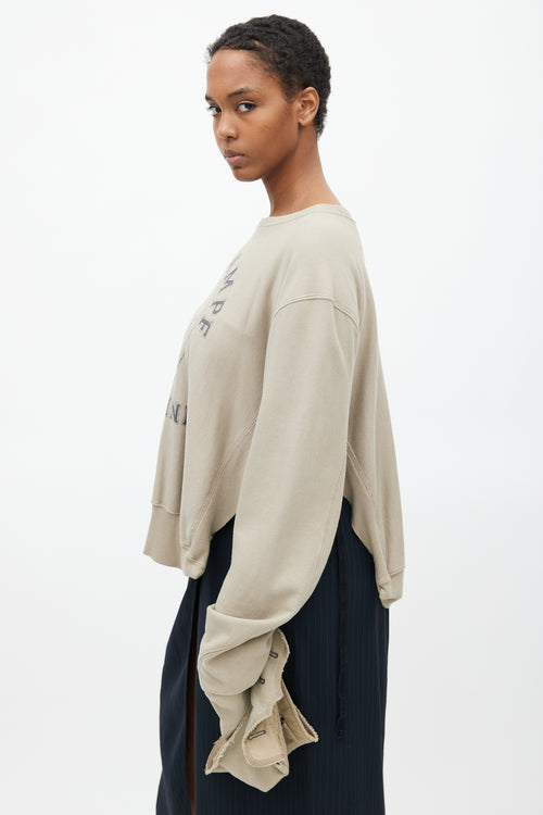 Maison Margiela Taupe Oberkampf Josephine Oversized Tie Sweater