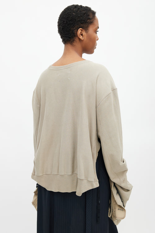 Maison Margiela Taupe Oberkampf Josephine Oversized Tie Sweater