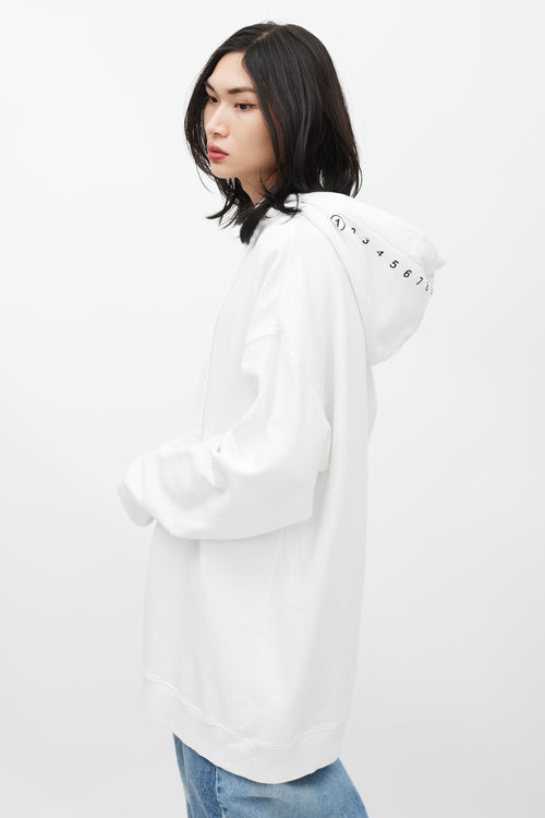 Maison Margiela White 
Black Number Print Hoodie