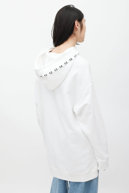 Maison Margiela White 
Black Number Print Hoodie