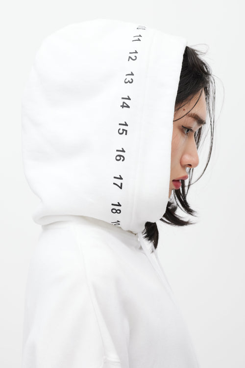 Maison Margiela White 
Black Number Print Hoodie