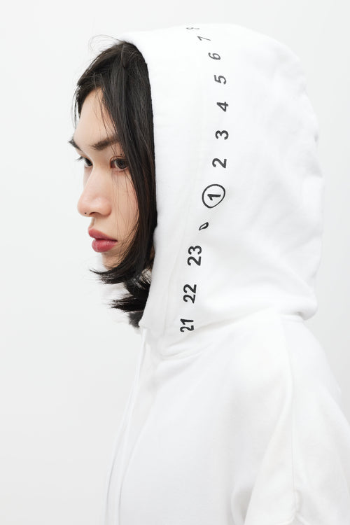 Maison Margiela White 
Black Number Print Hoodie