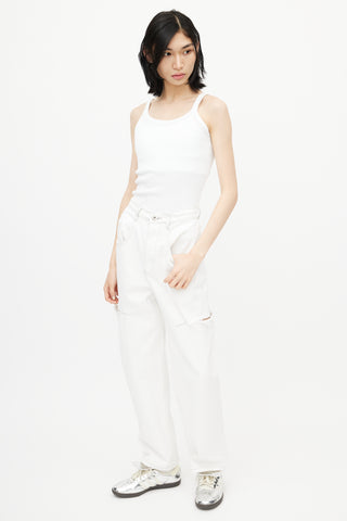 Maison Margiela White Denim Slash Jeans