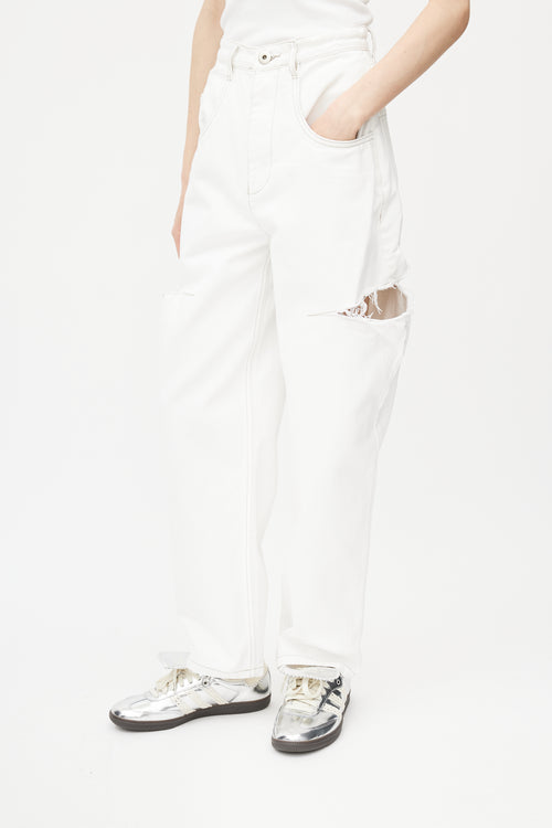 Maison Margiela White Denim Slash Jeans