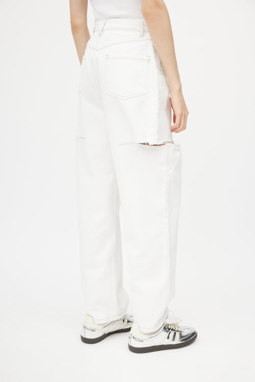 Maison Margiela White Denim Slash Jeans