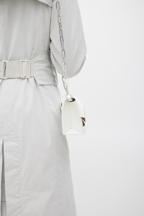 Maison Margiela White Patent Leather Snatched Classique Bag