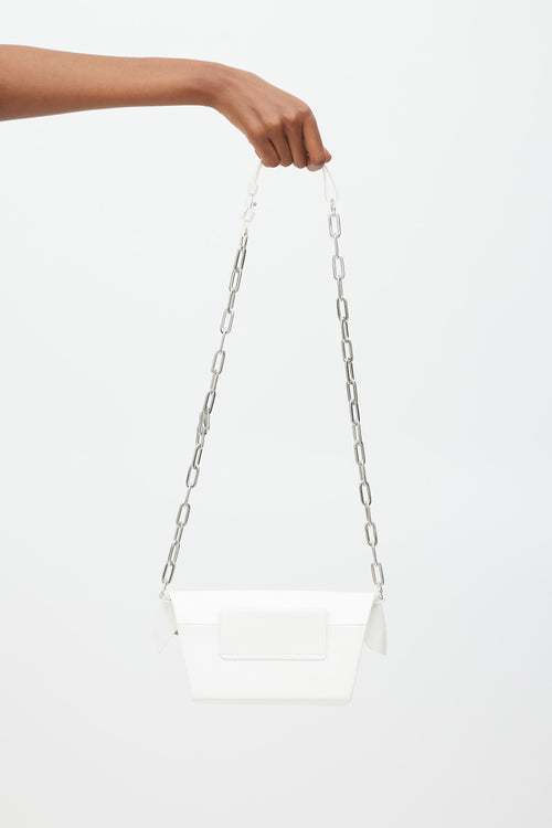 Maison Margiela White Patent Leather Snatched Classique Bag