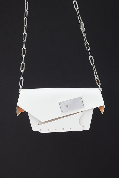 Maison Margiela White Patent Leather Snatched Classique Bag