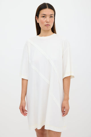 Maison Margiela White Raw Hem T-Shirt Dress