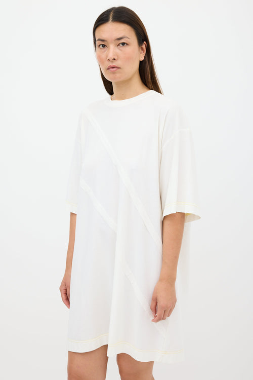 Maison Margiela White Raw Hem T-Shirt Dress